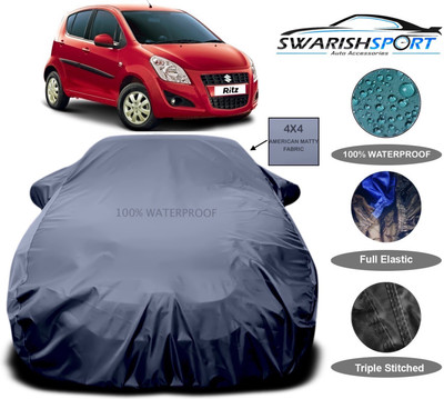 Swarish Car Cover For Maruti Suzuki Ritz (With Mirror Pockets)(Grey)