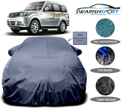 Swarish Car Cover For Tata Sumo Grande (With Mirror Pockets)(Grey)