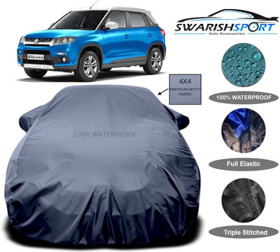 Swarish Car Cover For Maruti Suzuki Vitara Brezza (With Mirror Pockets)(Grey)