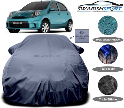 Swarish Car Cover For Nissan Micra Active (With Mirror Pockets)(Grey)