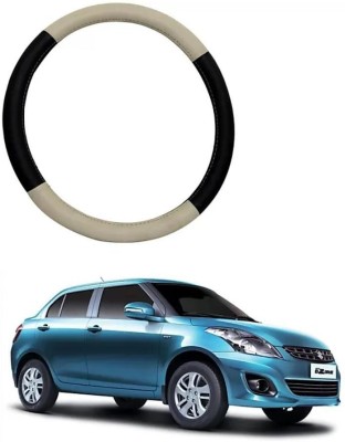 s mangalam Steering Cover For Maruti Swift Dzire, New Dzire, New Swift, Swift, WagonR(black+beige, Leather)