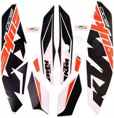 Ubee Sticker & Decal for Bike(Black, Orange, White)