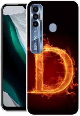 MADRE Back Cover for Tecno Spark 7 Pro(Black, Orange, Shock Proof, Silicon, Pack of: 1)