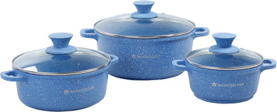 WONDERCHEF Granite Die-Cast Pack of 3 Cook and Serve Casserole Set(4500 ml, 2300 ml, 1150 ml)