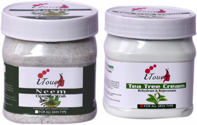 I TOUCH HERBAL Neem Scrub 500 ml + Tea Tree Cream 500 ml ( Pack Of 2 x 500 ml )(2 Items in the set)