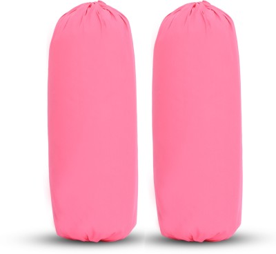 HECOLL Cotton Bolsters Cover(Pack of 2, 81 cm*40 cm, Pink)