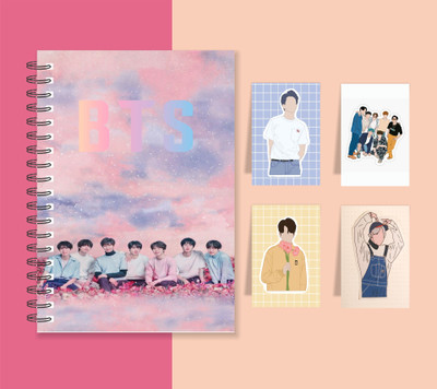 Macro BTS BANGTON BOYS A5 Diary RULED 160 Pages(Multicolor, Pack of 2)
