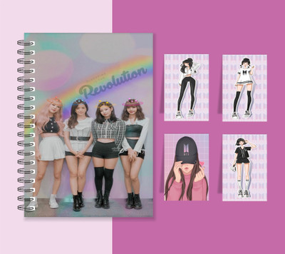 Macro BLACKPINK COLLECTION A5 Diary RULED 160 Pages(Multicolor, Pack of 5)