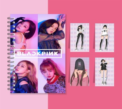 Macro BLACKPINK GIRLS A5 Diary RULED 160 Pages(Multicolor, Pack of 5)