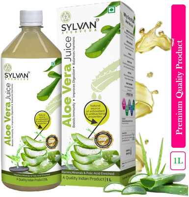 SYLVAN AYURVEDA Sylvan Aloe Vera Juice with Fibre - 1L I More Fresh & Healthy(2 x 1 L)
