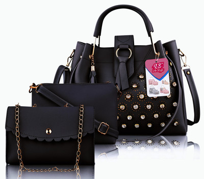 LIKE STYLE Women Black Messenger Bag(Pack of: 3)