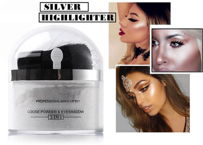 THTC Face and Body Glitter silver Shimmery Multi use Highlighter(SILVER)