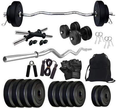 STARX 20 kg Weight with 3Ft Curl Rod and Accessories Home Gym Combo