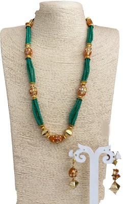 Aamrapali Silver Gems Stone, Alloy Gold, Green Jewellery Set(Pack of 1)