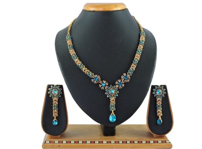 VATSALYA creation Alloy Gold-plated Blue, Gold Jewellery Set(Pack of 1)