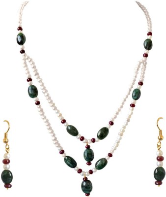 Surat Diamond Metal Gold-plated Green, Red, White Jewellery Set(Pack of 1)