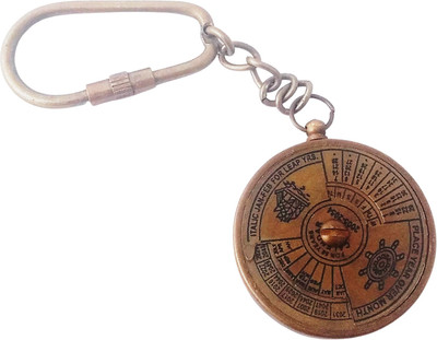 Shoptreed Antique Finish Brass 50 Years Calendar Working Key Chain