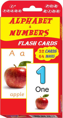 SA Flash Cards for Kids - 32 Cards & 64 Images | Children Early Learning Flash Cards of English Alphabets & Numbers(Multicolor)