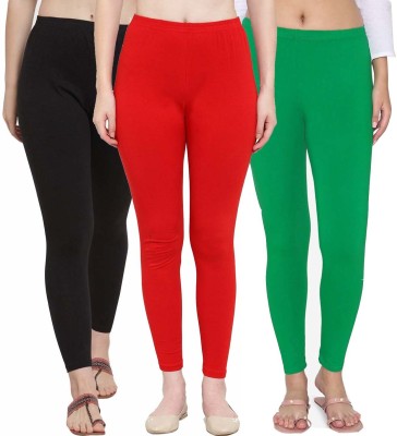 Swastik Stuffs Ankle Length  Western Wear Legging(Black, Red, Green, Solid)