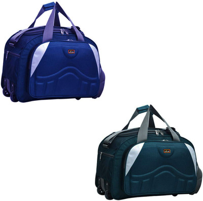 Inte Enterprises (Expandable) combo form peacock and blue Duffel With Wheels (Strolley)