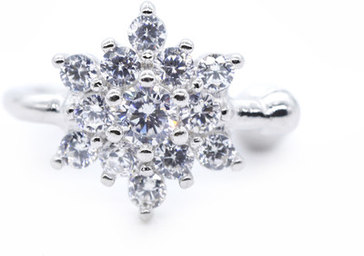 jsaj Zircon Sterling Silver Plated Sterling Silver Nose Stud