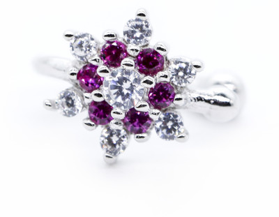 jsaj Zircon Sterling Silver Plated Sterling Silver Nose Stud