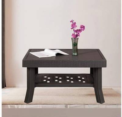 Anmol ANMOL OXFORD TABLE BROWN 4 SEATER Plastic Outdoor Table