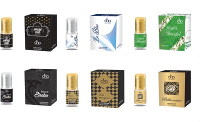 DNA Lifestyle Ambre Oud + Le Blue + Shahi Attarful + Black Snake + Magnet + Billionaire-2ml Attar Roll-on Concentrated Perfume - Pack of 6 Perfume  -  12 ml(For Men & Women)