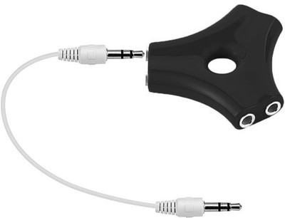 TrustShip Black Triangle Shaped 6 Port Jack Multi Headphone Audio Splitter Phone Converter|Usable up-to 5 Device Phone Converter Phone Converter(Android & iOS)