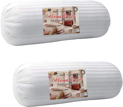 Decor LUXURY SOFT BOLSTER (NON-ELERIC FIBRE INSIDE) PACK OF 2 Microfibre Stripes Bolster Pack of 2(Multicolor)