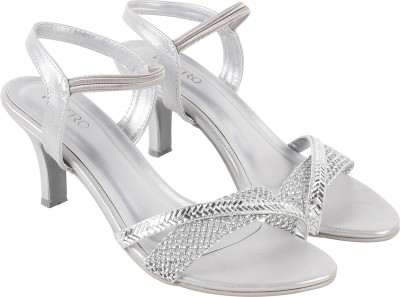 METRO Women Heels(Silver , 6)