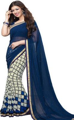 LIMTD Printed Bollywood Georgette Saree(Blue)