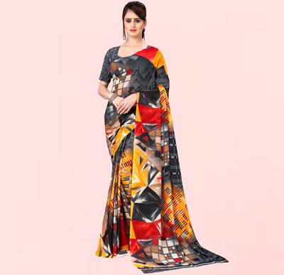 Anand Sarees Printed Bollywood Georgette Saree(Grey)