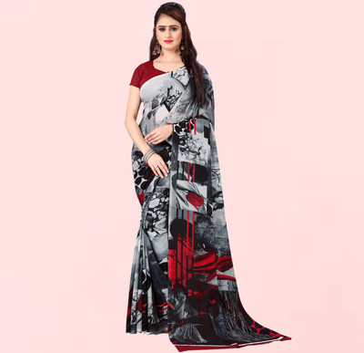 Anand Sarees Printed Bollywood Georgette Saree(Grey)