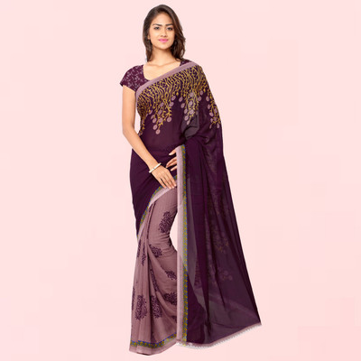 Anand Sarees Printed Bollywood Georgette Saree(Purple)