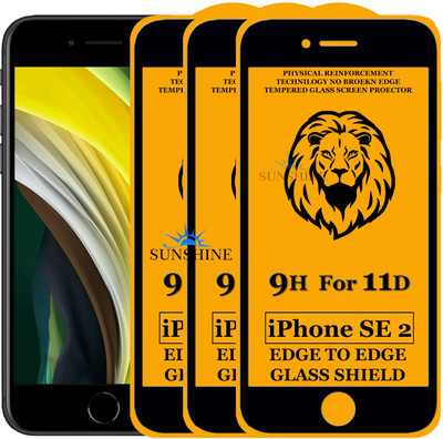 SUNSHINE Tempered Glass Guard for Edge To Edge Tempered Glass for IPHONE SE 2(2020)(Pack of 3)