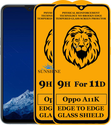 SUNSHINE Edge To Edge Tempered Glass for Oppo A11k(Pack of 2)