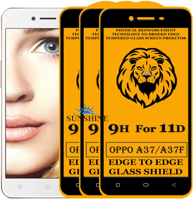 SUNSHINE Edge To Edge Tempered Glass for Oppo A37f(Pack of 3)