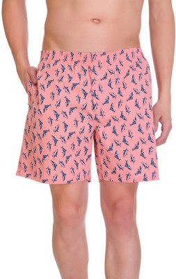 Hiflyers Printed Men Pink Boxer Shorts