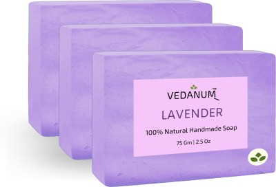 Vedanum Lavender Natural Handmade Soap for Skin Relaxation Super Saver Pack(3 x 75 g)