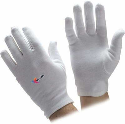 GOLDFINCH Cotton Cricket Multipurpose Hand Protect Re-usable Batting Inner Hand Gloves White Wicket Keeping Gloves(White)