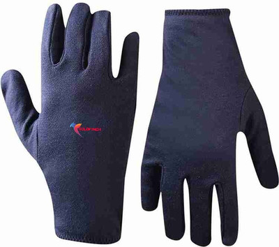 GOLDFINCH Cotton Cricket Multipurpose Hand Protect Re-usable Batting Inner Hand Gloves Nevy Wicket Keeping Gloves(Blue)