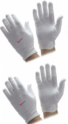 GOLDFINCH Cotton Cricket Multipurpose Hand Protect Re-usable Batting Inner Hand Gloves W 02 Wicket Keeping Gloves(White)