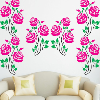 MMD DECORATION Size : ( 16-inch x 24-inch) Trendy Floral DIY Reusable Wall Painting Stencil for Home Decoration Wall Stencil Stencil(Pack of 1, FLORAL PATTERN)