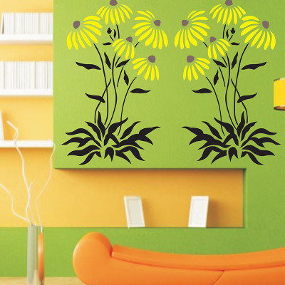 MMD DECORATION Size : ( 16-inch x 24-inch) Sunflower DIY Reusable Wall Painting Stencil for Home Decoration Wall Stencil Stencil(Pack of 2, PETAL PATTERN)