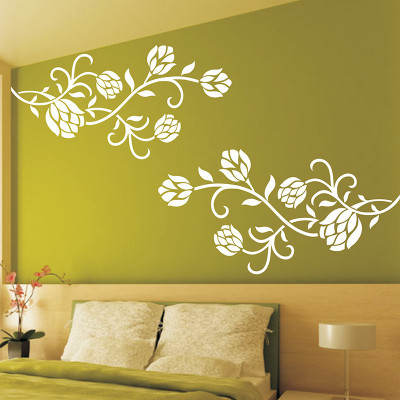 MMD DECORATION Size : ( 16-inch x 24-inch) Tulip flower word DIY Reusable Wall Painting Stencil for Home Decoration Wall Stencil Stencil(Pack of 1, FLORAL PATTERN)