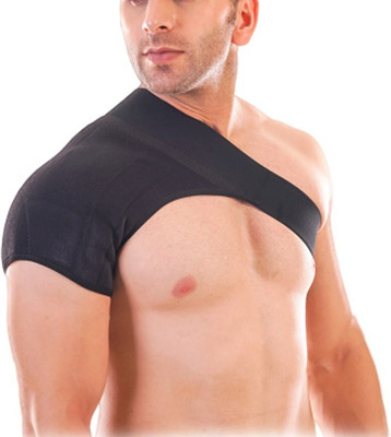 COIF Shoulder Support Adjustable Neoprene Stretch Strap Wrap Belt Shoulder Support(Black)