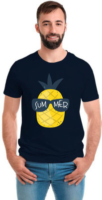SmarTee Street Printed Men Round Neck Blue T-Shirt