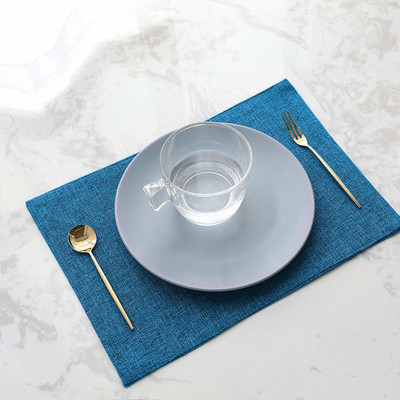 Casanest Rectangular Pack of 6 Table Placemat(Light Blue, Jute)