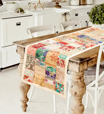 Ravaiyaa - Attitude Is Everything Beige 155 cm Table Runner(Cotton)